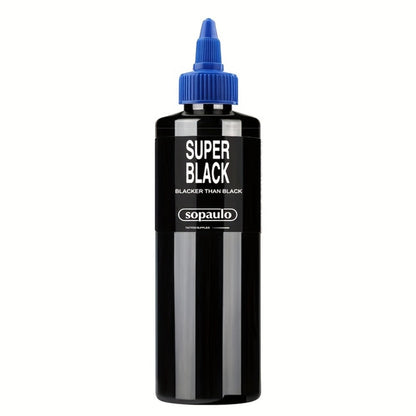Tattoo Ink 8oz 240ml Single Black Bottle with Ultra-Dark Color Label and Large-Capacity Format