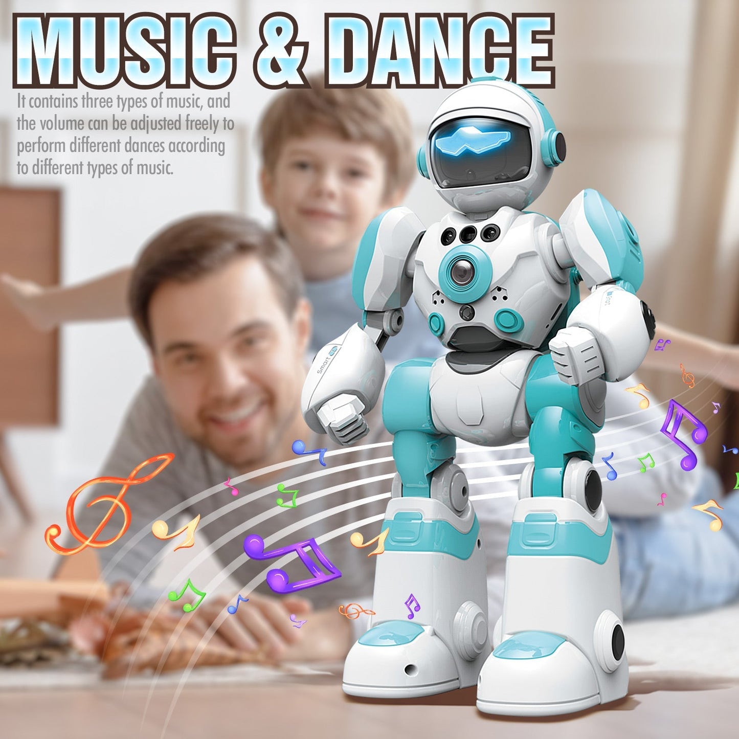 Gesture Control RC Robot Toy for Kids, Voice Recording, Programming, EMO LED Infrared Intelligent Interactive Robot