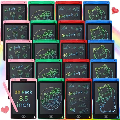 8.5-Inch LCD Drawing Tablets in 10- or 20-Piece Packs with Styluses and Multicolor Frames for Group Drawing