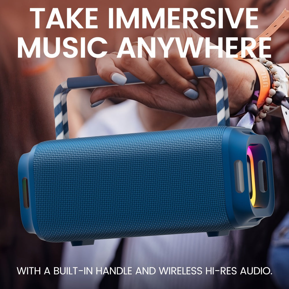 Indoor Outdoor Wireless Speaker Surround Sound Stereo Deep Bass USB AUX TF Card Compatible Portable Speaker System for Smartphones Tablets