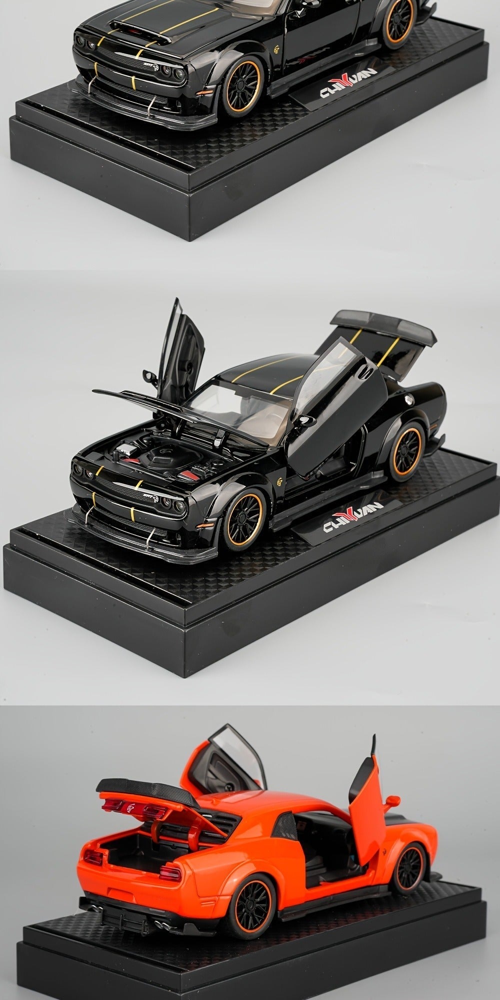 1:32 Scale Dodge Hellcat Die-Cast Metal Car Model with Openable Doors & Display Base, Collector Diecast Vehicle