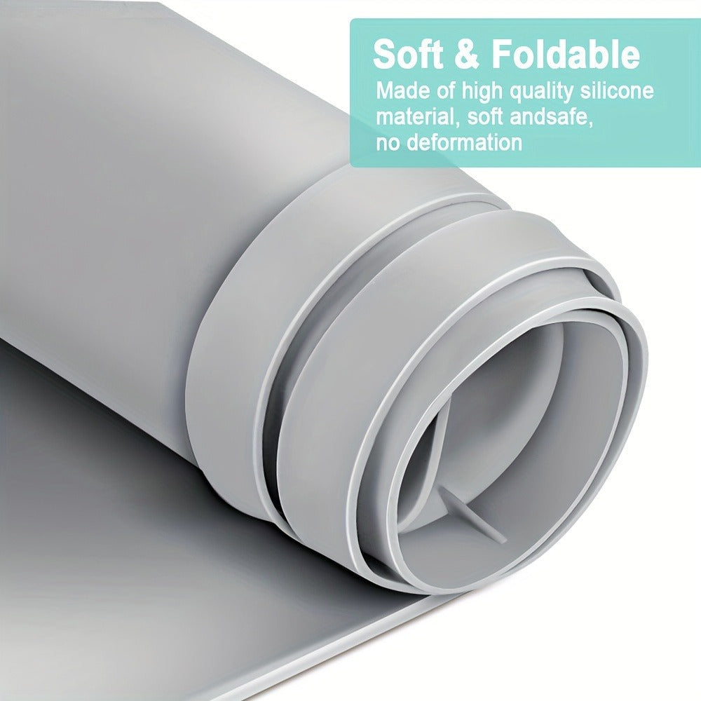 Under Sink Mat Silicone 34" x 22" Undersink Drip Tray Liner for Kitchen Bathroom Cabinet, Holds 2 Gallons