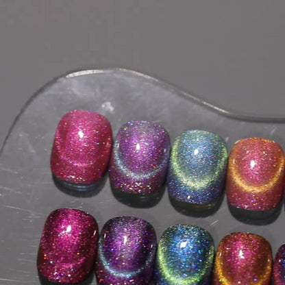 Cat Eye Gel Polish Set 6 Colors Holographic Magnetic – Dynamic Elf Reflective Soak Off UV LED Nail Gel 0.51oz Each | Multidimensional