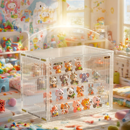 4-Tier Acrylic Figure Display Case with Magnetic Design – Clear Collector Showcase Box for Action Figures Dolls Funko Pop Anime Desktop