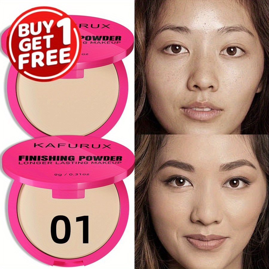 Pressed Powder Foundation 2 Pcs Set Waterproof Sweatproof Lightweight Buildable Coverage, for Makeup, Travel and Everyday Vanity Use