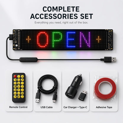 Programmable LED Sign, Flexible Matrix Display with App Control, Custom Text & Animations, Music Sync