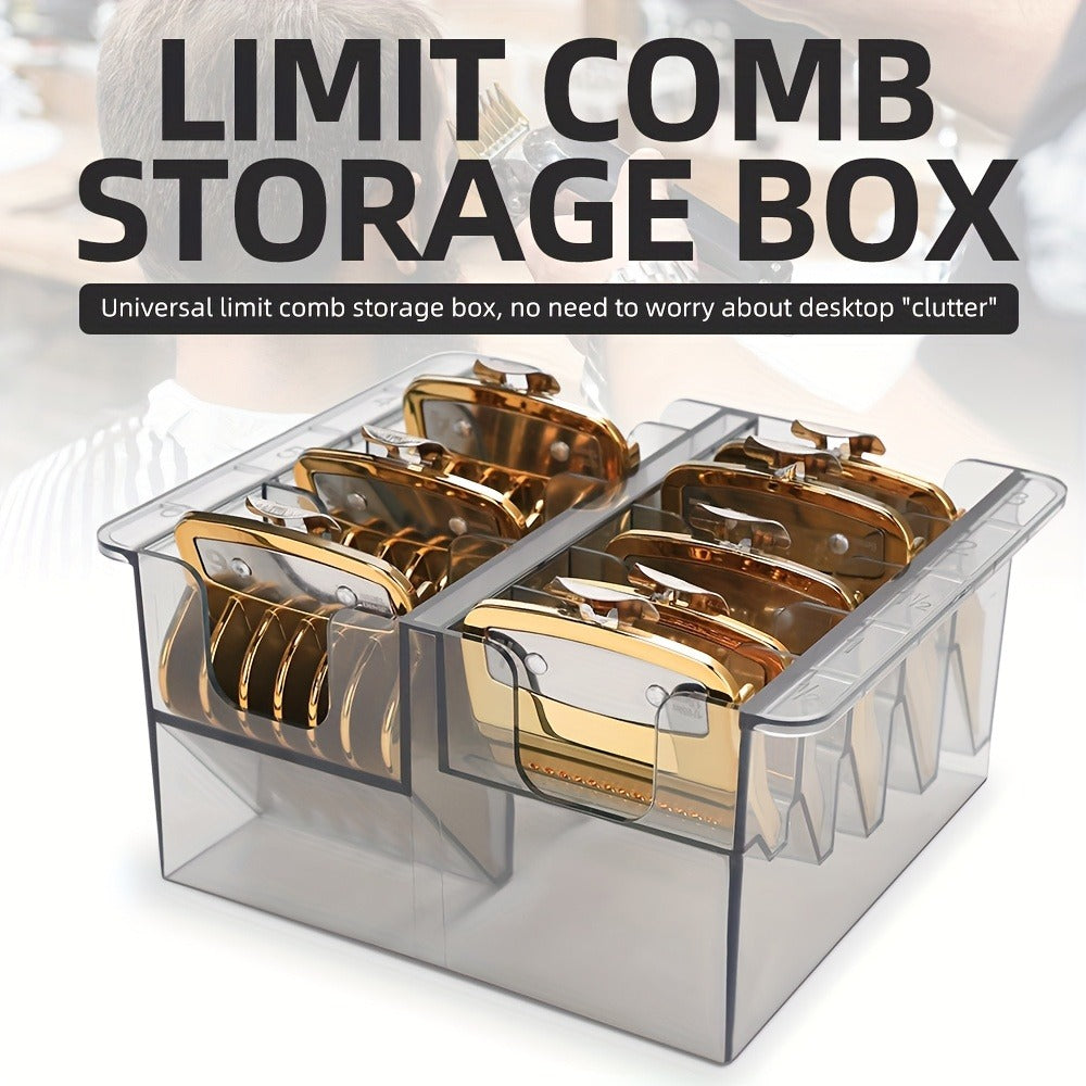 Barber Tool Organizer 8-Slot Clear Plastic Storage Box for Hair Clippers Scissors & Grooming Accessories – Transparent Salon Organizer