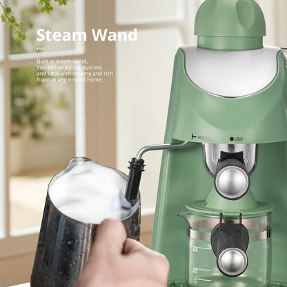 Espresso Machine 3.5Bar with Milk Frother Steam Wand Makes 4 Cups Cappuccino Latte Espresso for Entryways, Bedrooms and Living Spaces
