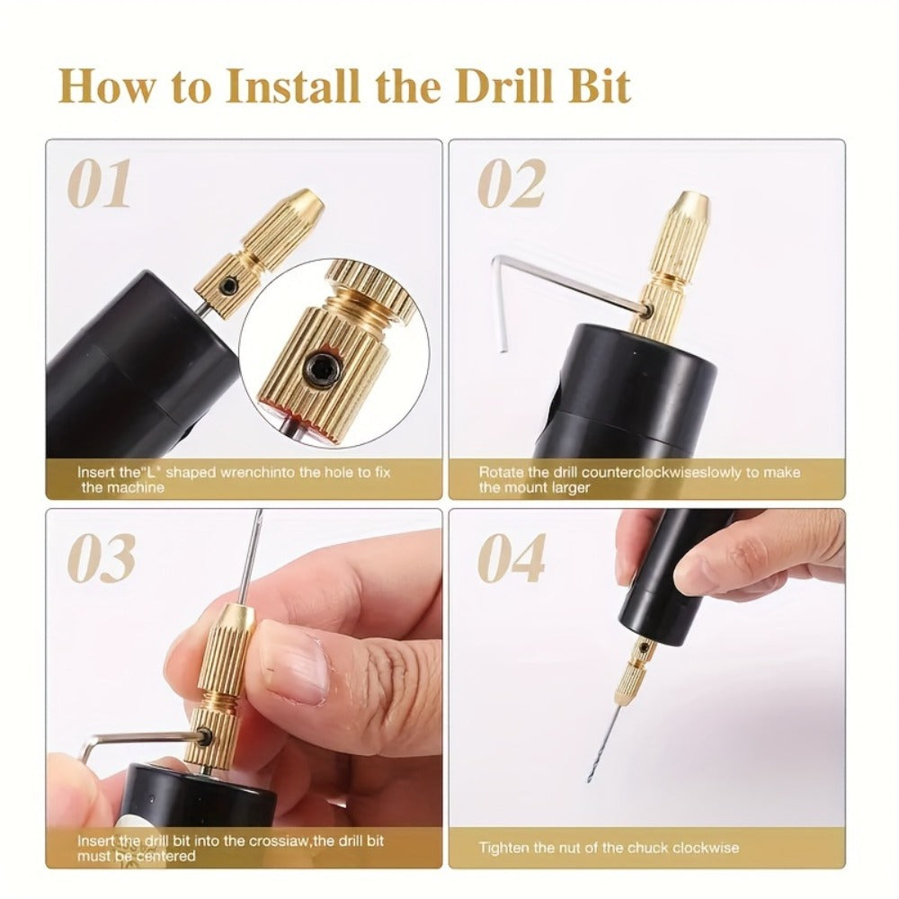 131PCS Resin Drilling Tool Set for Jewelry Making, 100 Eye Screws Gold & Silver, 8 Spiral Drill Bits
