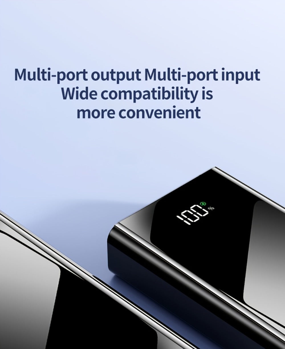High Capacity 50000mAh Power Bank Multi-Port Fast Charging – Dual USB & Type-C Output, LED Flashlight, Power Indicator