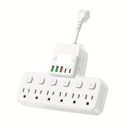 Desktop Power Strip 11-in-1 with 6 AC Outlets 3 USB-A 2 USB-C Ports 6 Individual Switches for an Everyday Personal Care Routine