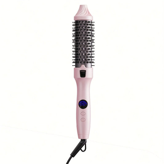 2-in-1 Hot Air Brush Straightener & Curler with Negative Ion Technology, Frizz-Free Blowout Brush with Adjustable Temp Control