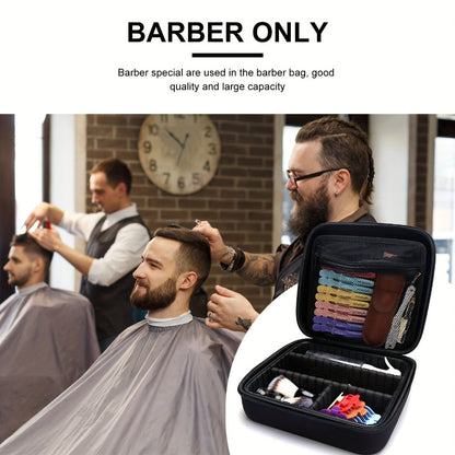 Hard Shell Barber Case Portable – Hair Clipper Trimmer Beauty Tools Organizer Travel Storage Bag Barbershop Styling Kit Carrying Case