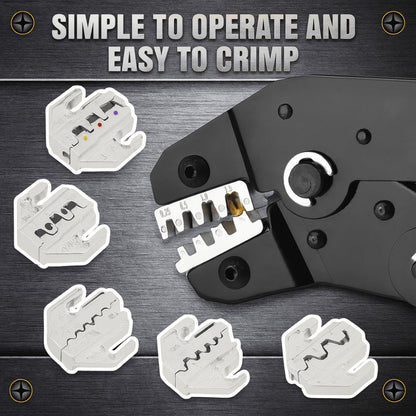 Wire Crimper Kit 718pcs SN-68B Ratchet Crimping Tool AWG28-16 with Replaceable Jaw & Assorted Terminals
