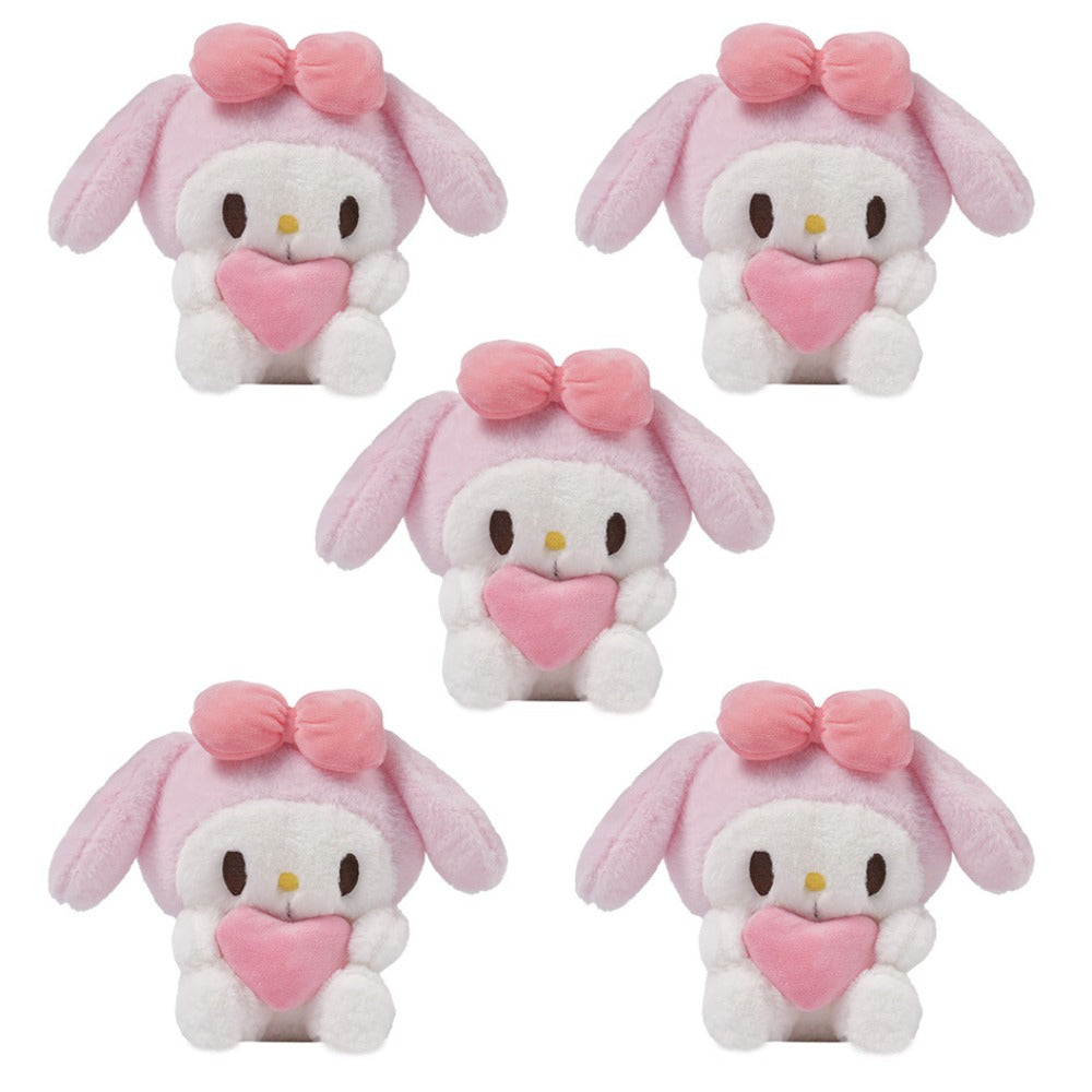 Hello Kitty Kuromi Plush Set 5pcs, Official Licensed Sanrio Stuffed Animals Holding Hearts
