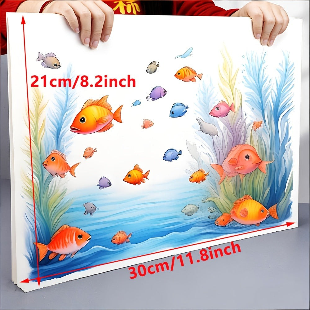 Watercolor Paper 50 Sheets Artist Grade Cold Press for Watercolor Painting DIY Crafts Sketching Available in 11.8x8.2in and 16.5x11.7in