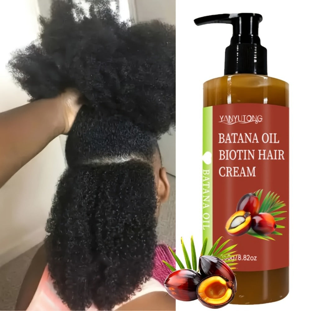 Unrefined Batana Oil Cream 250g with Squalane & Shea Butter – Honduras Deep Moisturizing Hair Treatment, Repairs Dry Damaged Hair