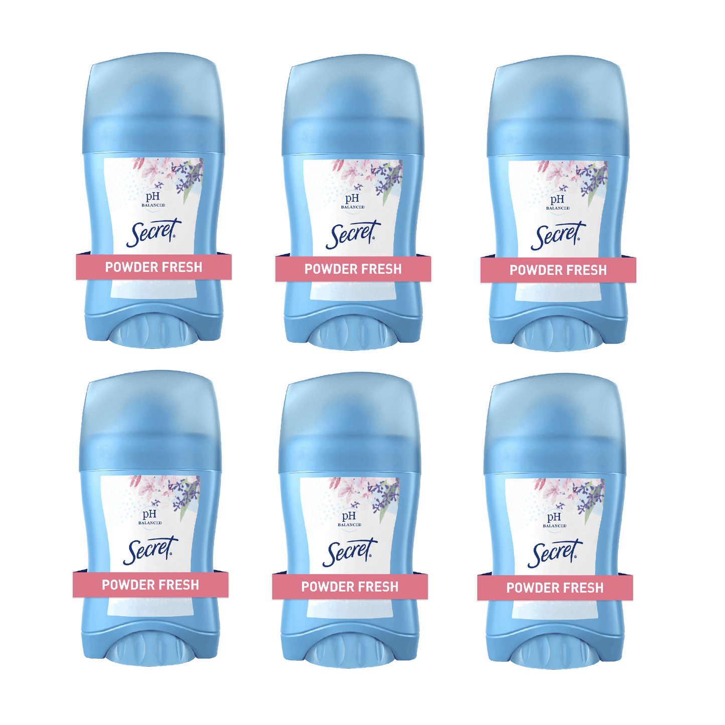 Secret Powder Fresh Antiperspirant Deodorant 1.7 oz, 6 Pack, 48H Odor & Sweat Protection, Invisible Solid
