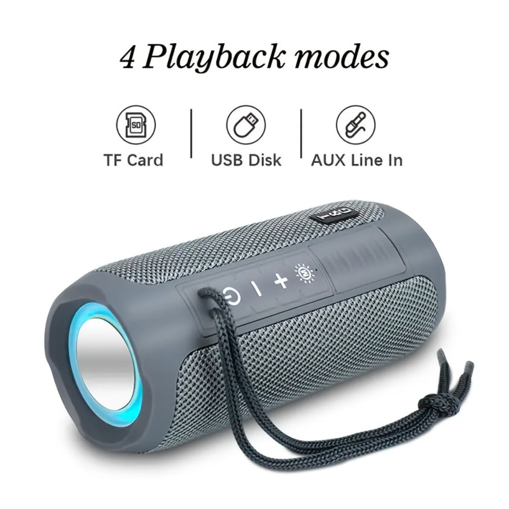 TG227 Portable Bluetooth Speaker with LED Breathing Light, TWS Stereo Sound, USB-C Rechargeable, Wireless Speaker for Outdoor Camping
