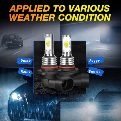 9005 H11 LED Headlight Bulbs 4 Pack – 36000LM 6000K Bright White High Low Beam, 3570 CSP Chips 360° Beam, 12V 24V Plug & Play
