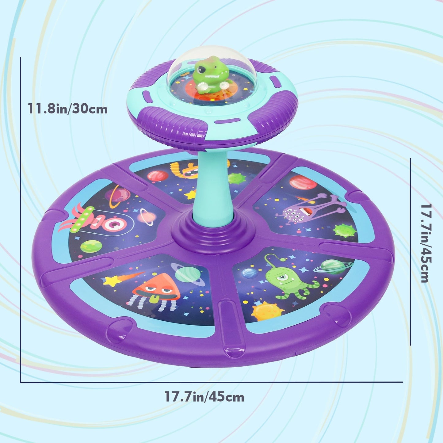 Dinosaur Spin Seat Toy for Toddlers 18 Months+, 360° Sit and Spin with Music, Indoor Interactive Sensory Balance Toy