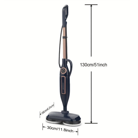 Steam Mop 10-in-1 Spinning Rotating Mop Pads with Steam Blaster Technology - 3 Steam Modes, LED Headlights