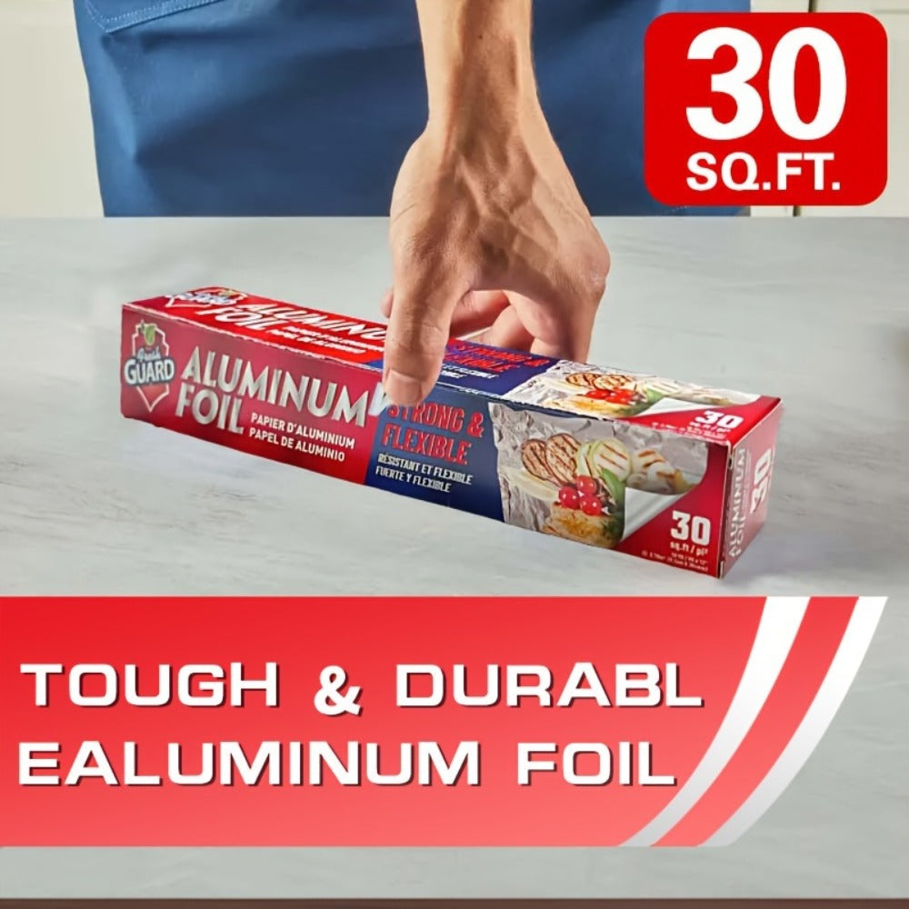 Aluminum Foil Roll 12 Inch Wide Restaurant Grade, Food Safe Disposable Wrapping for Burritos, Hot Dogs & Sandwiches