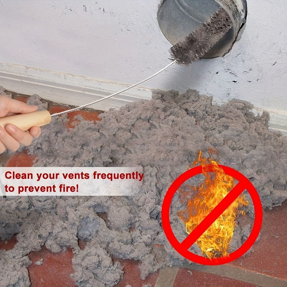 Dryer Vent Cleaner Kit 2pcs Flexible Lint Brush Vacuum Hose Attachment Power Lint Remover for Entryways, Bedrooms and Living Spaces