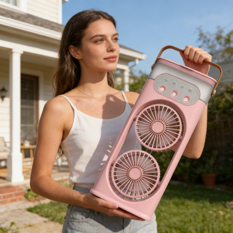 Portable Neck Fan Bladeless Wearable Personal Fan USB Rechargeable Hands-Free Cooling Air Conditioner