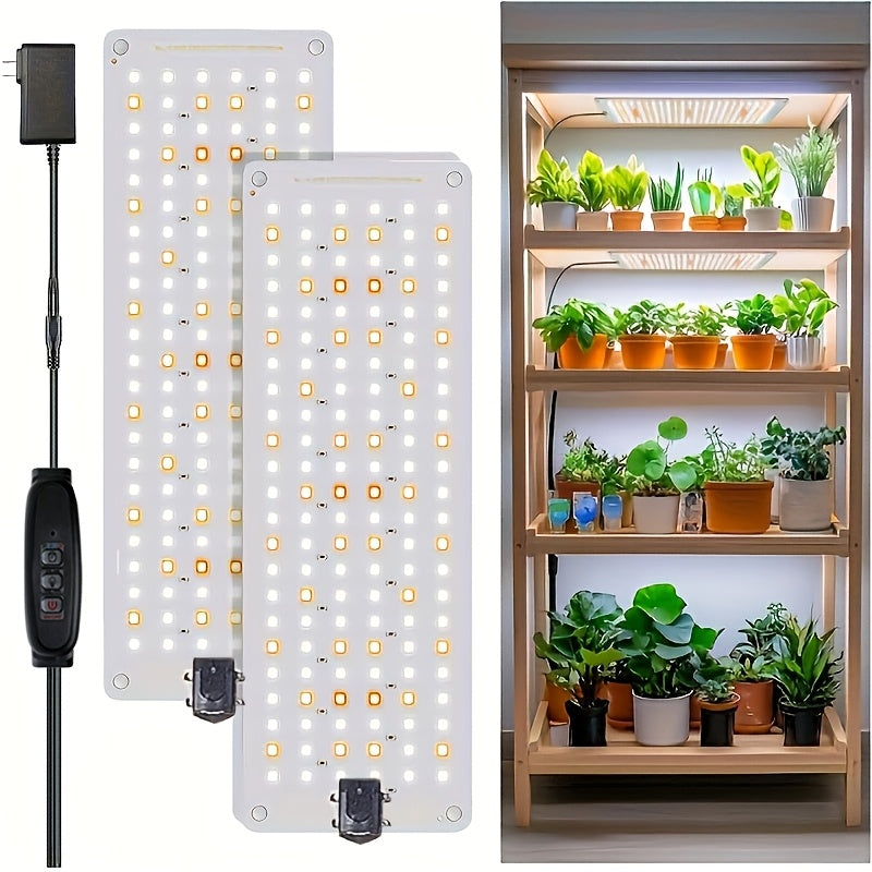 Under-Shelf LED Plant Light Panel Set with Dimming and Timer Controls, 2 or 4 Pack for Indoor Racks