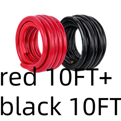 8 AWG OFC Copper Wire Cable Red & Black Set 8 Gauge Welding Cable for Automotive Battery Marine Generator Solar Wiring – 3FT or 10FT Options
