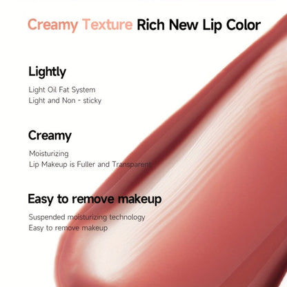 Lip Gloss Set by PECOLORS with 6 Nude Butter Lip Cream Shades, Tube Applicators and Display Box