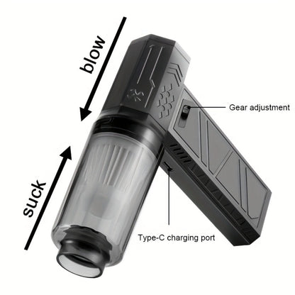 130000 RPM Portable Turbo Fan Blower & Vacuum 2-in-1, USB Rechargeable Cordless Handheld Air Blower for Dust Removal