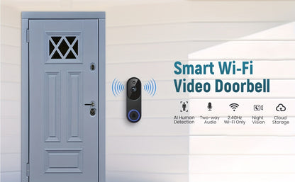 960P Smart Video Doorbell 2.4G 5G Dual-Band WiFi, Color Night Vision, AI Vehicle & Person Detection