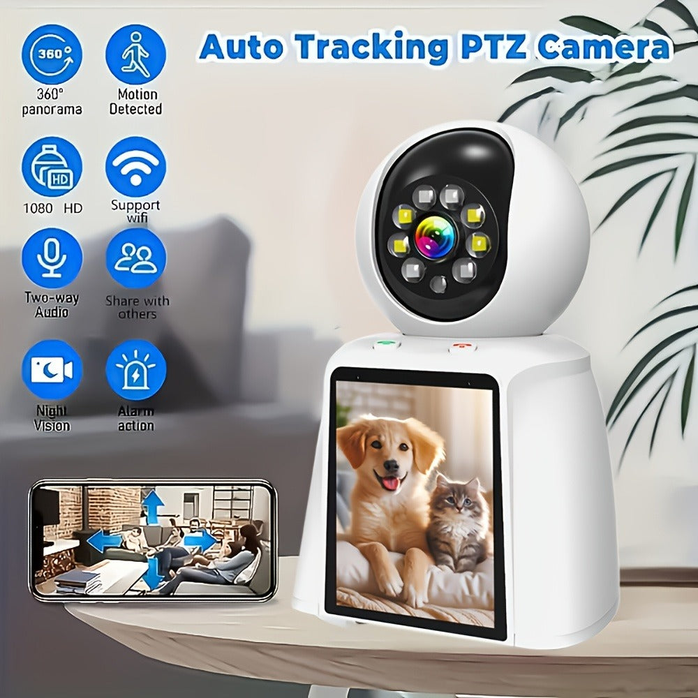 Security Camera 1080P Pet Monitor with 3-Inch Screen, Video Calling, Two-Way Talk and 1 or 2 Pack