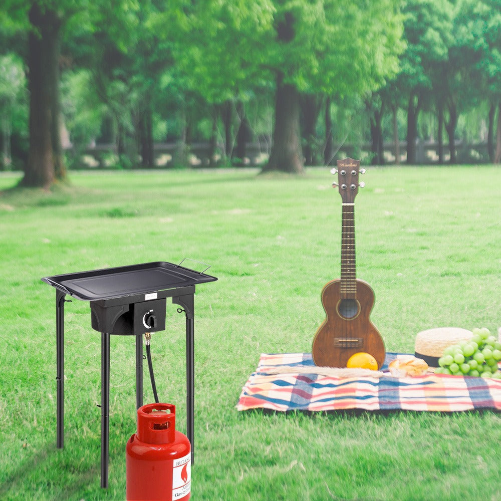 Outdoor Propane Burner Stove Cast Iron High Pressure Gas Cooker with Detachable Stand Legs