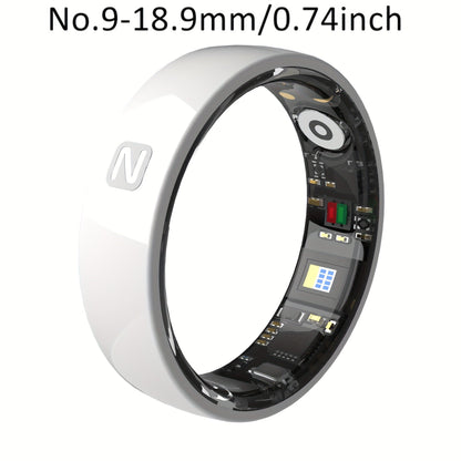 N-Style Smart Ring with Screenless Sensor Design, Charging Case, Black, Pink or White Finish and Sizes 7–13
