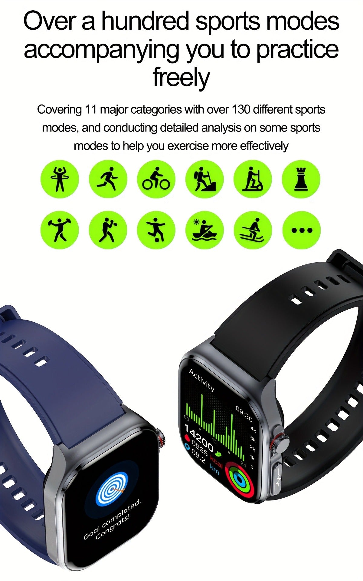 Smart Watch 2.04-Inch AMOLED Display with Bluetooth 5.3 Calling, 530mAh Battery and Six Strap Options
