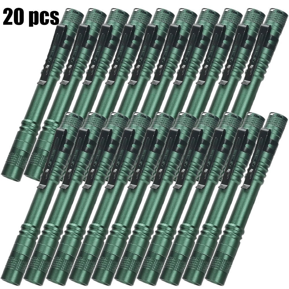 Pen Light Flashlights Bulk Pack with Clip – Mini Slim LED Pocket Torch for Camping, Outdoor, Home & Emergency Use