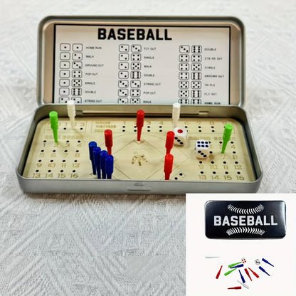 Sports Travel Board Game Set – Portable Wooden Baseball Softball Football Finger Dice Tabletop Game for Family Game Night