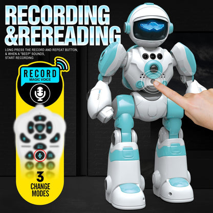 Gesture Control RC Robot Toy for Kids, Voice Recording, Programming, EMO LED Infrared Intelligent Interactive Robot