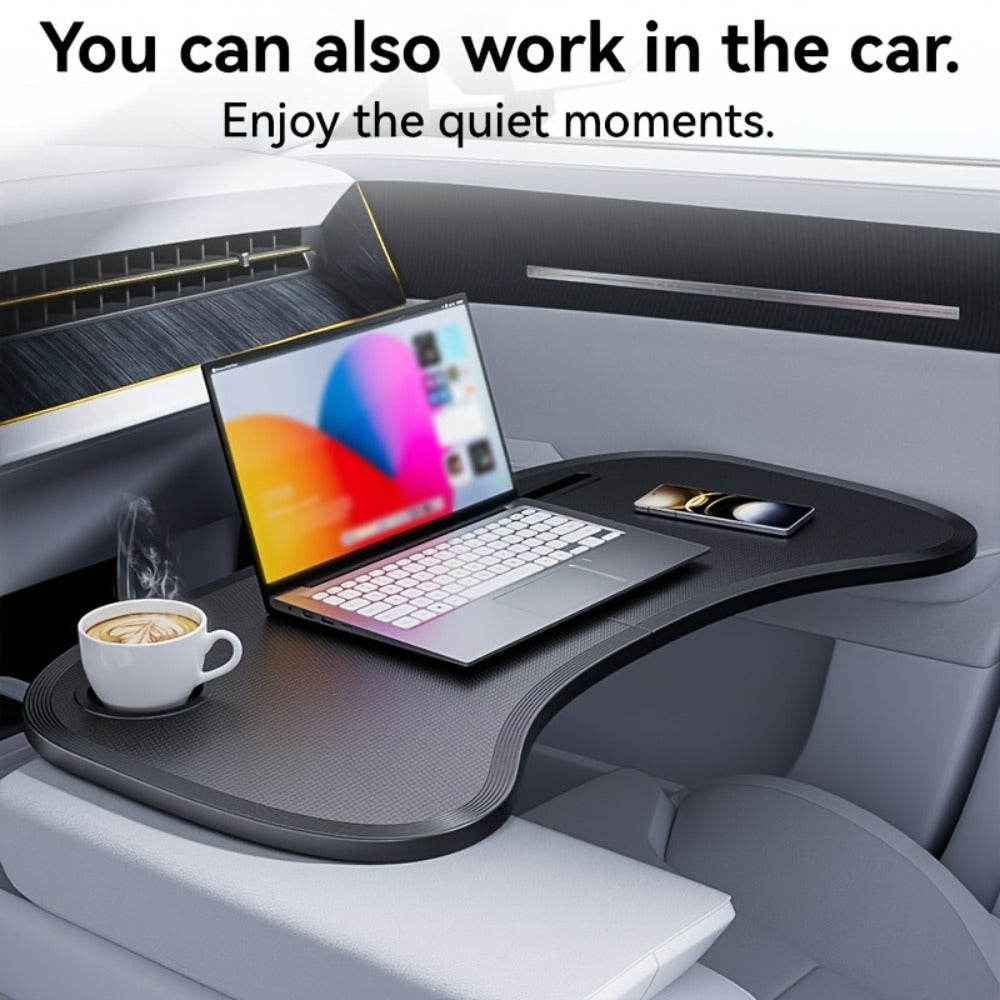 Car Laptop Desk Foldable – Portable Steering Wheel Tray Table | Multi-Function Work & Dining Surface for Car