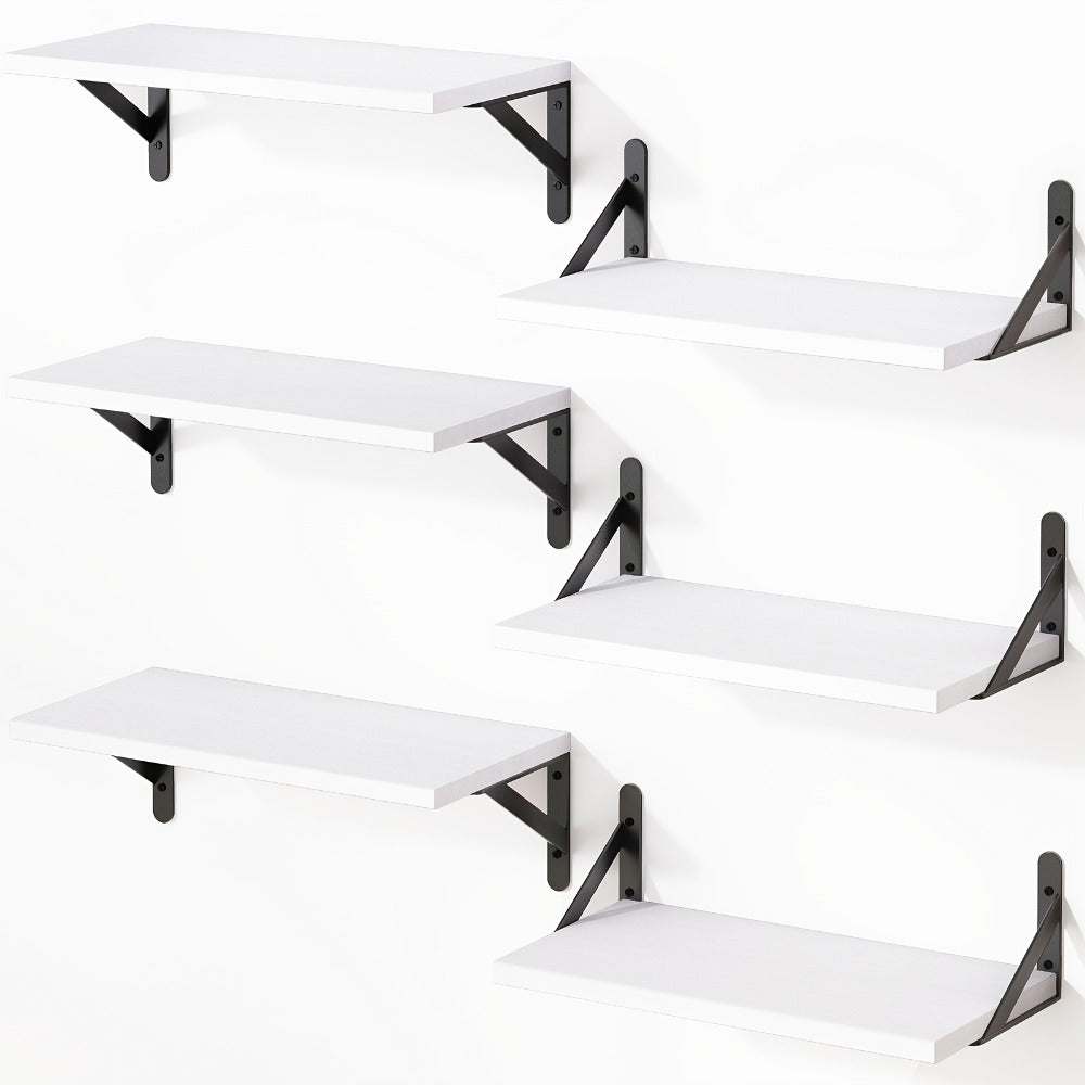 Floating Shelves for Wall, 3 or 6pcs Farmhouse Wall Shelves for Bedroom, Bathroom, Living Room & Kitchen Decor