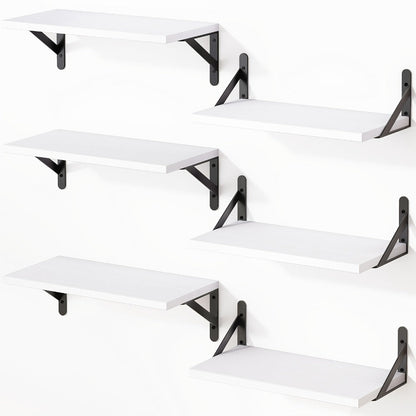 Floating Shelves for Wall, 3 or 6pcs Farmhouse Wall Shelves for Bedroom, Bathroom, Living Room & Kitchen Decor