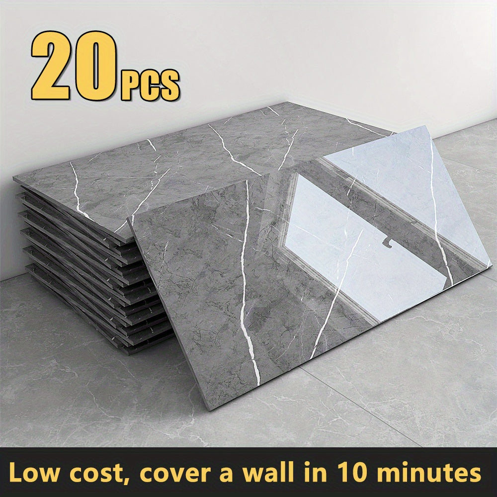 Peel and Stick Marble Wall Tiles – Self-Adhesive Backsplash Panels for Kitchen Bathroom Living Room
