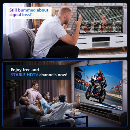 Dual TV Splitter Outdoor Antenna 150 Mile Range – 2026 Smart Digital HDTV, 2 TVs Simultaneously, RG6 Coaxial Cable & Mounting Bracket