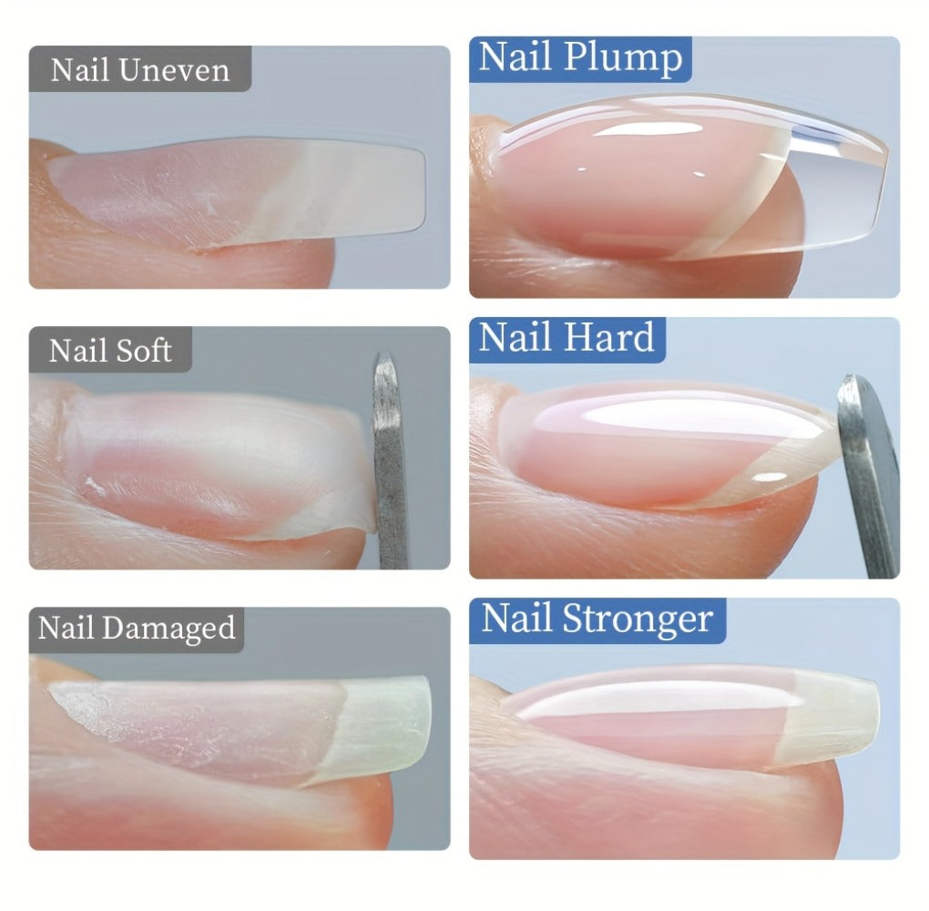 Clear Nail Extension Builder Gel Kit, Three 100g Containers for UV LED Manicure Length and Structure