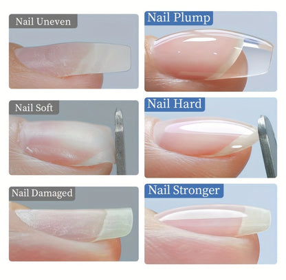 Clear Nail Extension Builder Gel Kit, Three 100g Containers for UV LED Manicure Length and Structure