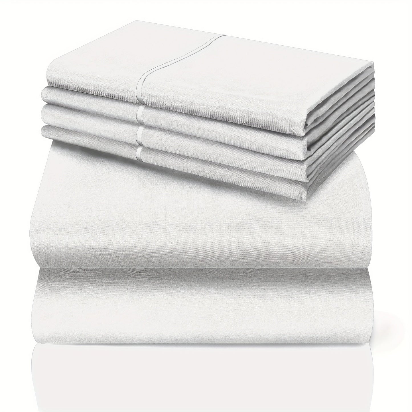 Bed Sheet Set California King 6-Piece Microfiber with 18-Inch Pocket and Sixteen Solid Color Choices