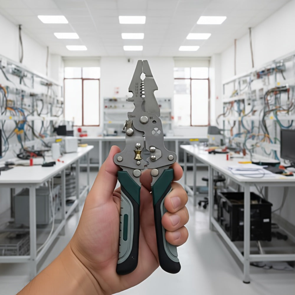 18-in-1 High-Carbon-Steel Folding Wire Stripping Pliers with Cutter, Crimper and Puller for Electrical DIY
